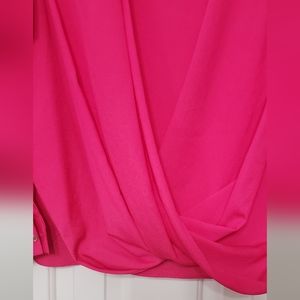 Calvin Klein mock wrap long- or 3/4 length sleeve blouse - Hot Pink - Sz 2X